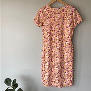 Vibrant Floral Dress Red Pink Orange Green Stretchy Comfy